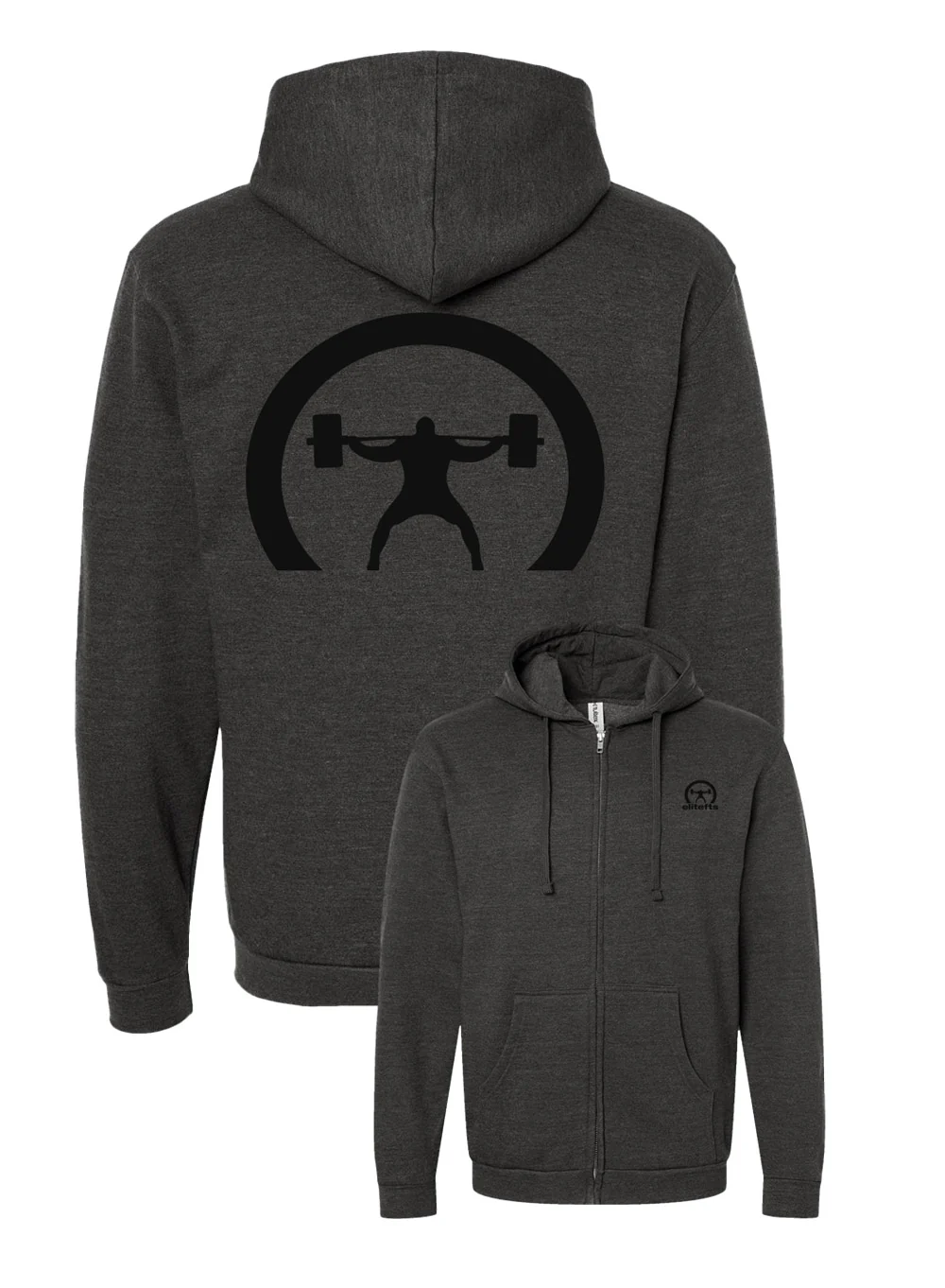 elitefts Crescent Only Black Full Zip Hoodie - Image 2