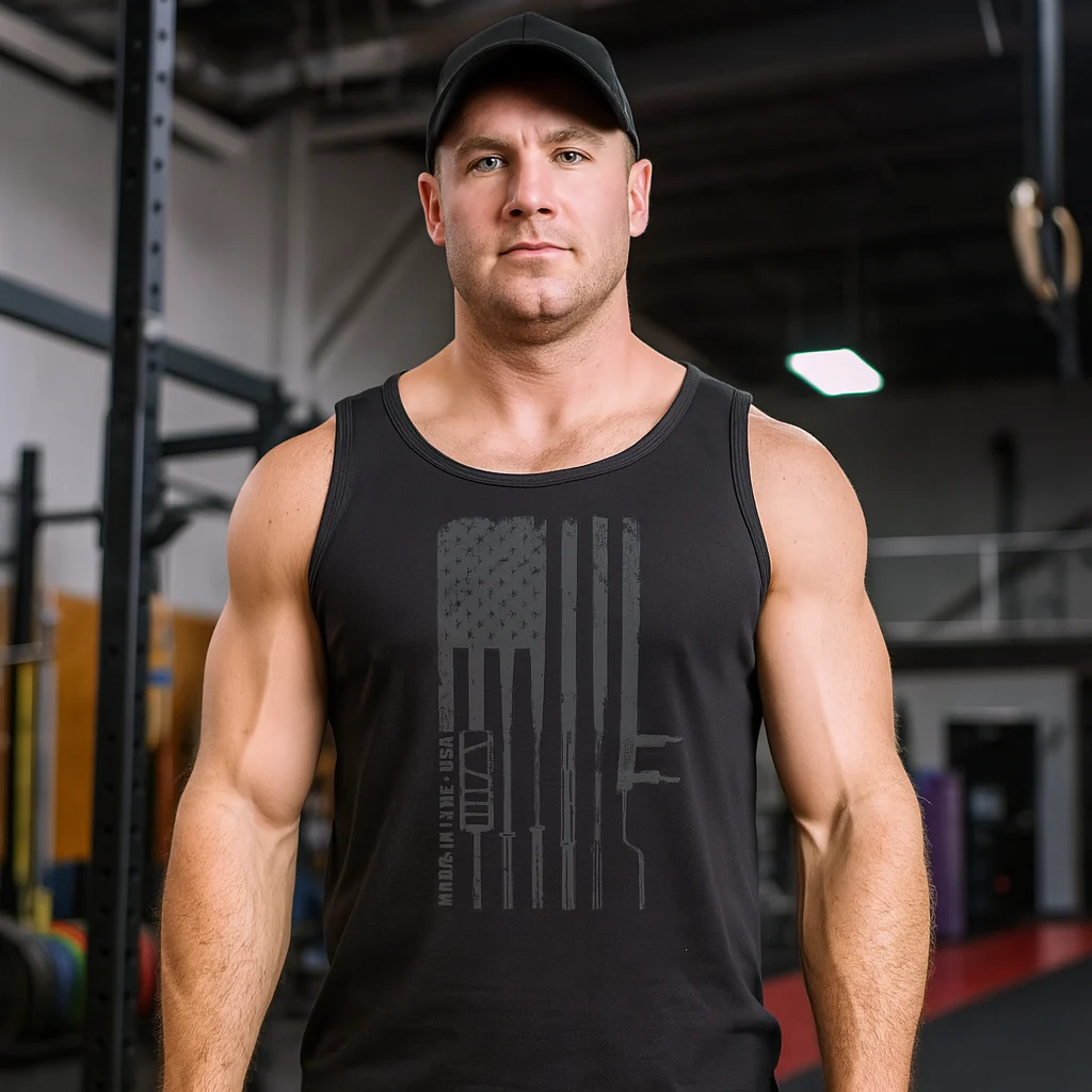 EliteFTS Flag Barbell Tank Top - Image 4