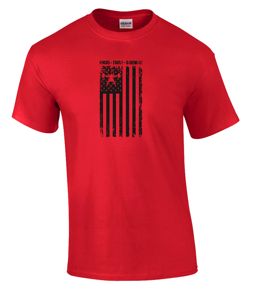 elitefts Focus Trust Strength Flag Black T-Shirt - Image 2