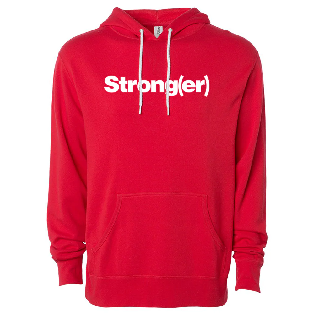 elitefts Strong(er) White Lightweight Hoodie - Image 2