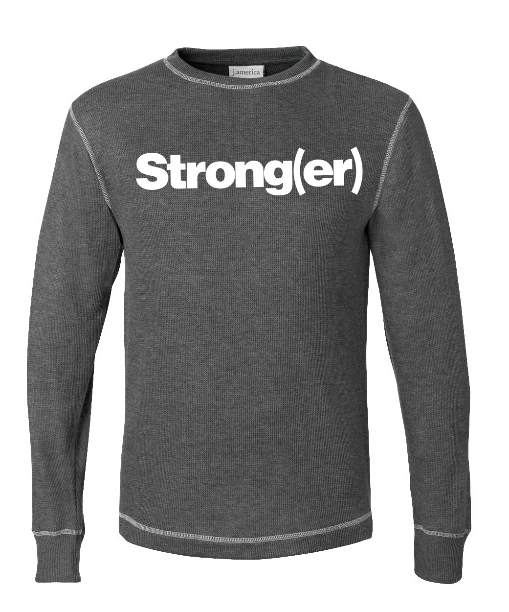 elitefts Strong(er) White Thermal Long Sleeve Shirt - Image 3