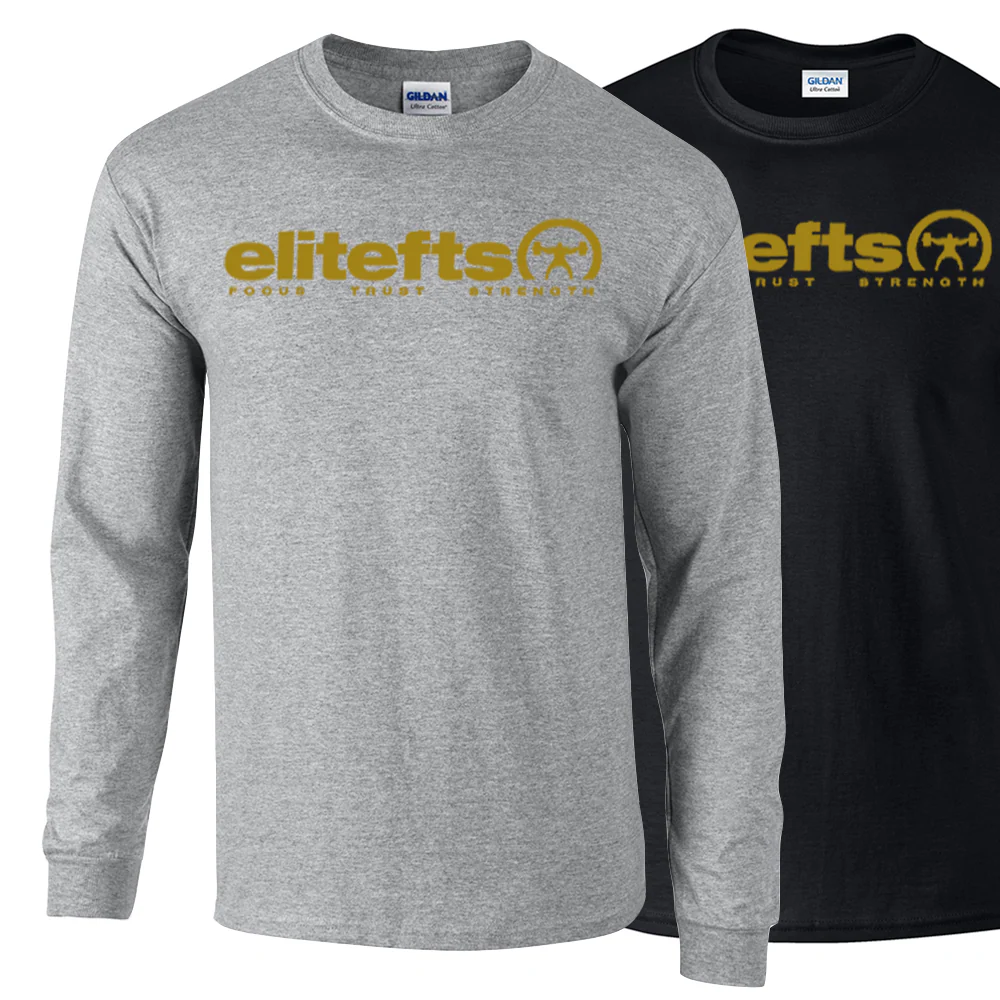 elitefts Tagline Vegas Gold Long Sleeve T-Shirt