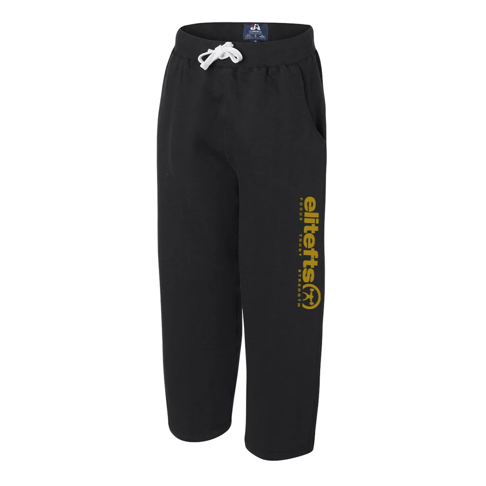 elitefts Tagline Vegas Gold Open Bottom Sweatpants