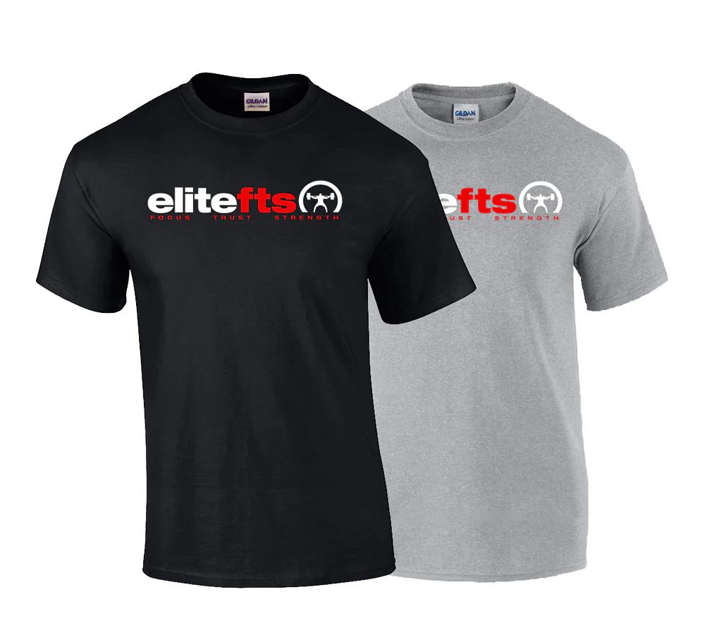 elitefts Tagline Red and White T-Shirt