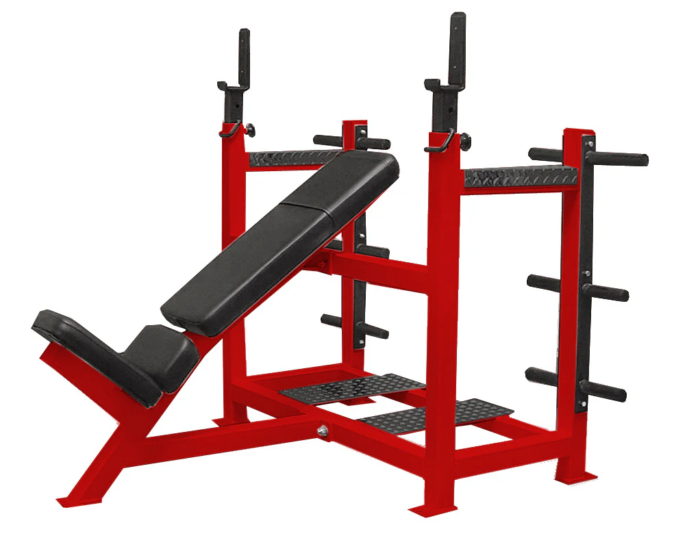Olympic Incline Bench w/ Weight Racks - Image 7