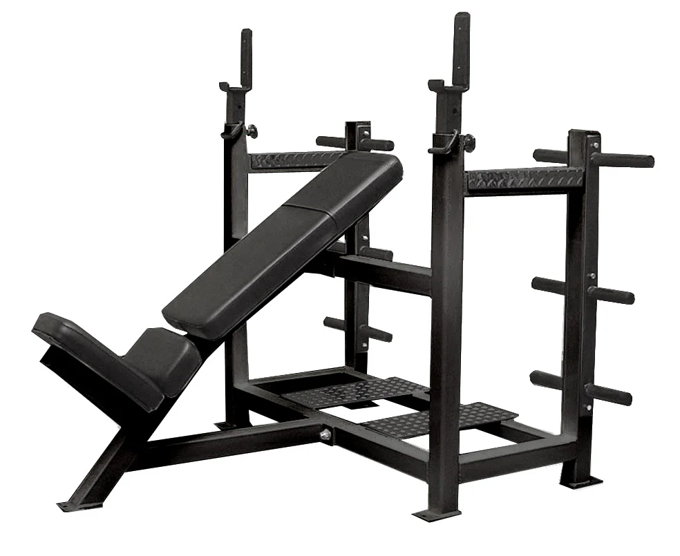 Olympic Incline Bench w/ Weight Racks - Image 9